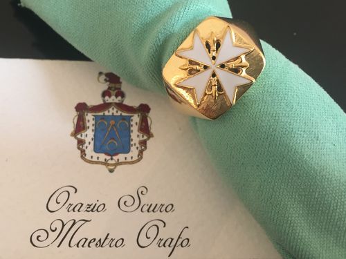 Anello Sovrano Militare Ordine di Malta in argento 925