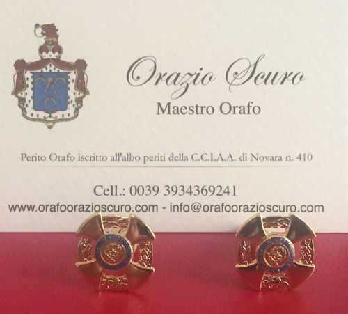 Gemelli per camicia da Cav. Ufficiale Ordine al Merito Repubblica Italiana realizzati in argento 925