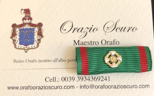 Nastrino da Cavaliere Ordine al Merito Repubblica Italiana in argento 925 placcato oro a 24 ct.